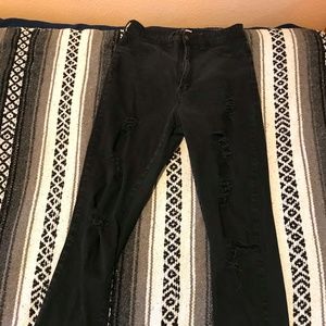 Black Distressed Skinny Jeans